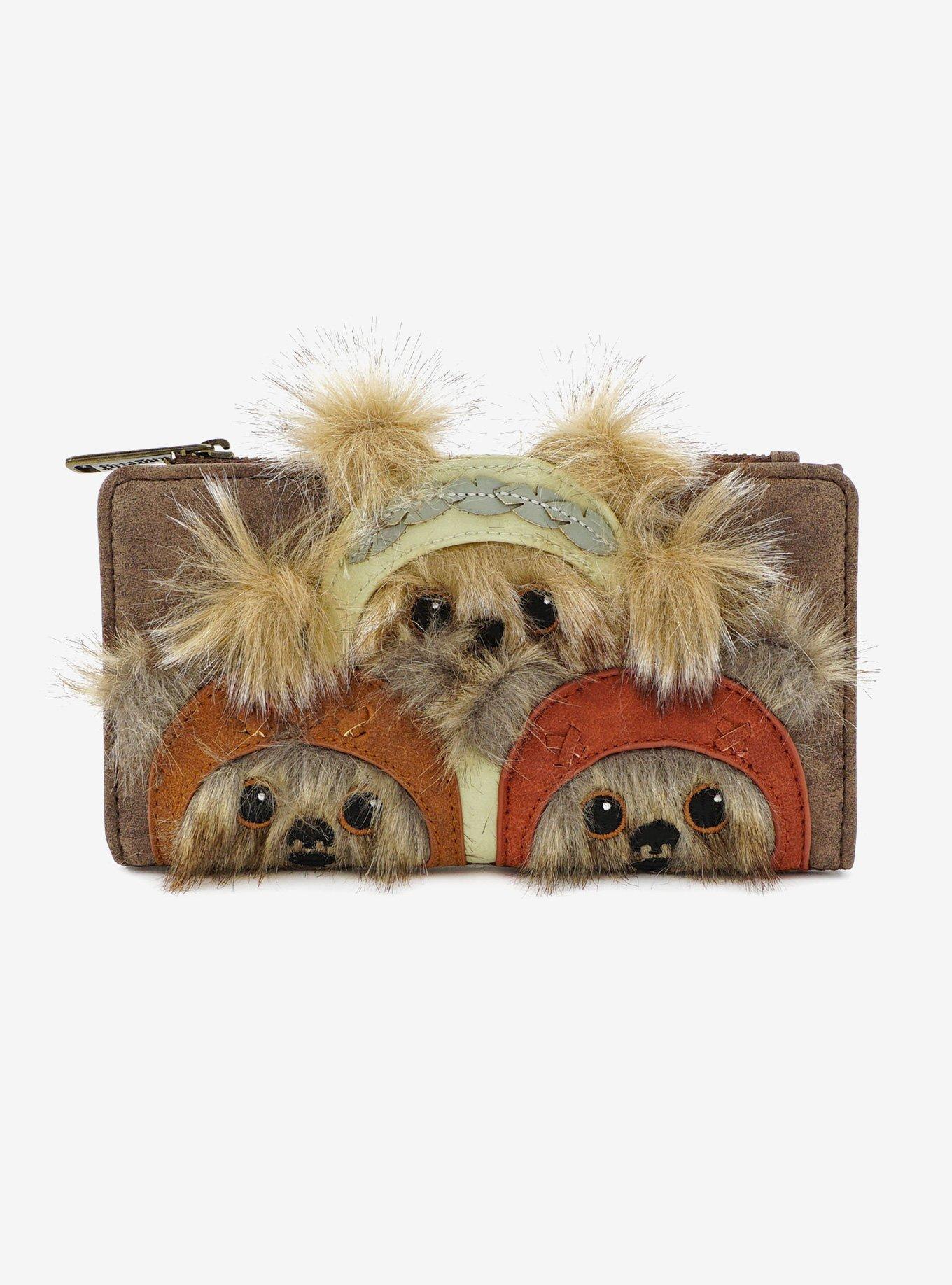 Loungefly Star Wars Ewok Trio Fuzzy Flap Wallet Hot Topic