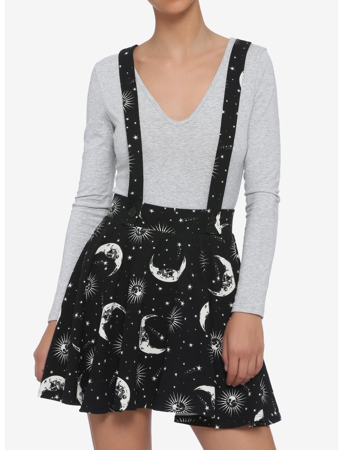 Skull Moon & Sun Suspender Skirt, MULTI, hi-res