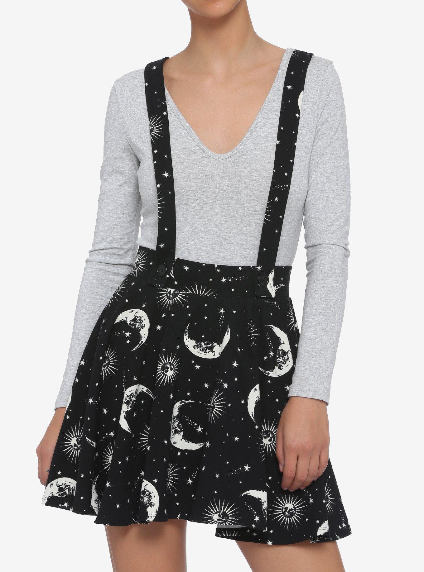 Skull Moon & Sun Suspender Skirt, MULTI, hi-res