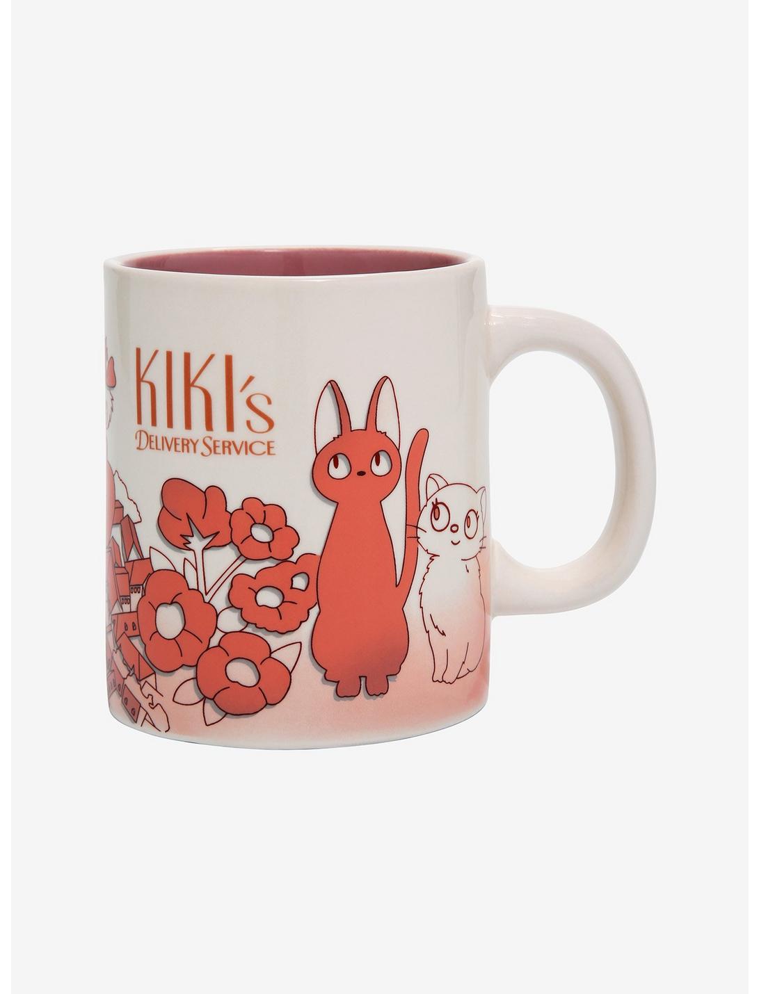 Studio Ghibli Kiki's Delivery Service Jiji & Lily Pink Sketch Mug, , hi-res