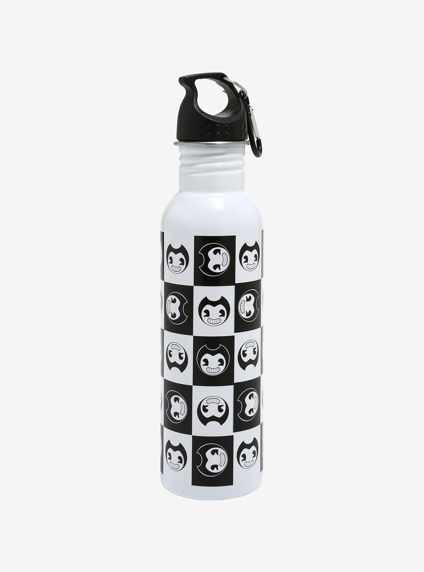 Black and White Checkered Water Bottle