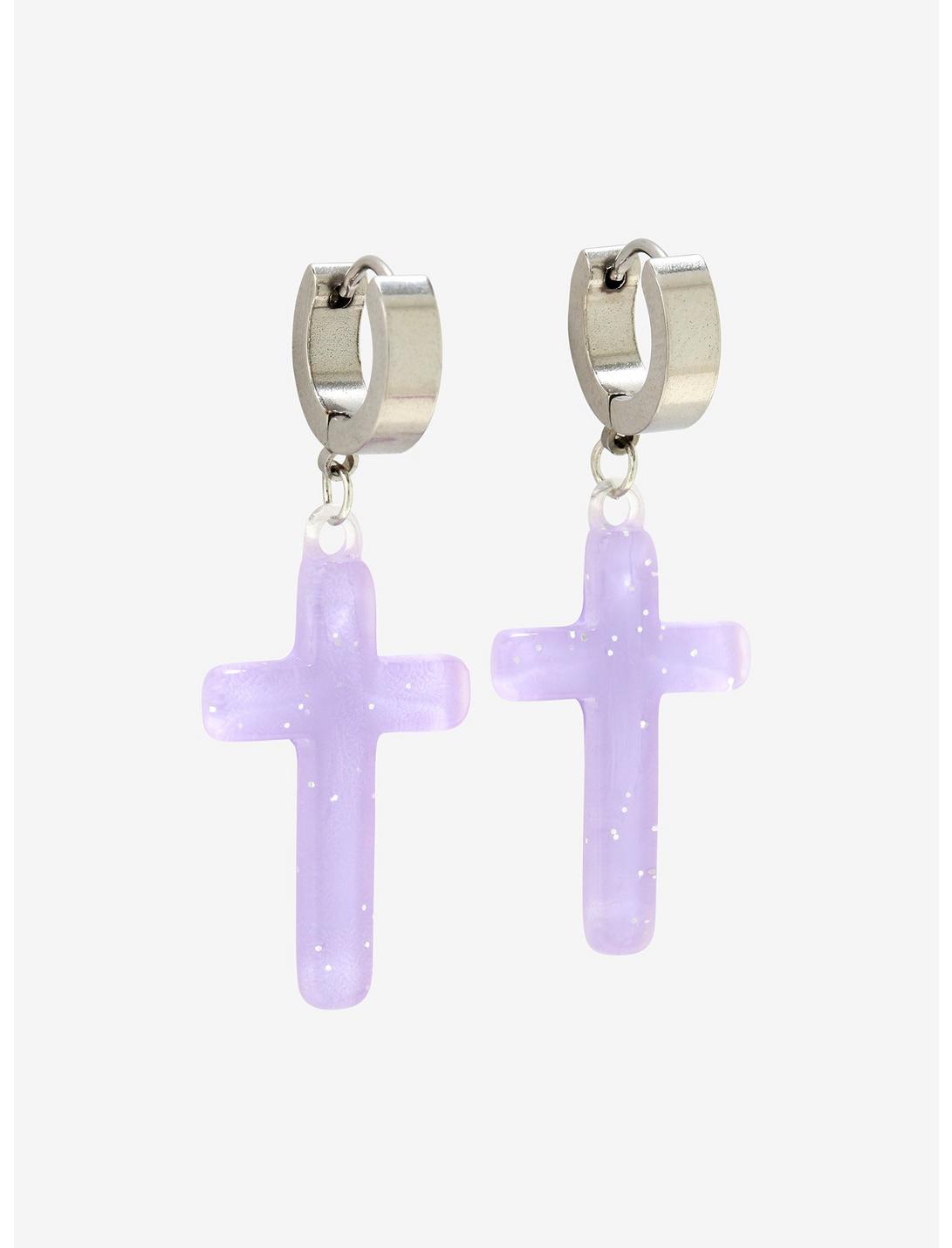 Lavender Cross Hoops Lavender Cross Hoops