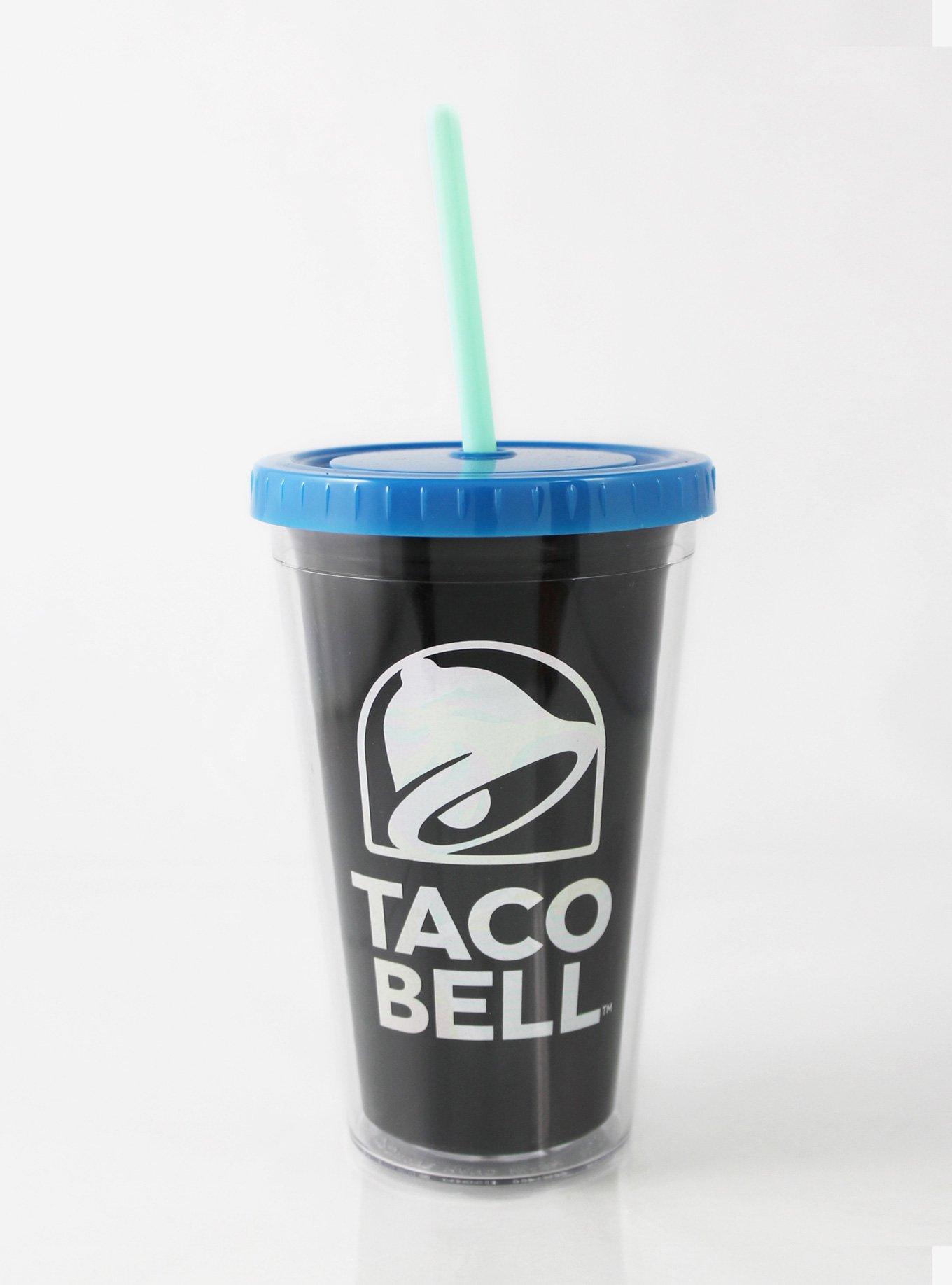 A comparison of the old style of clear Taco Bell drink cups (left