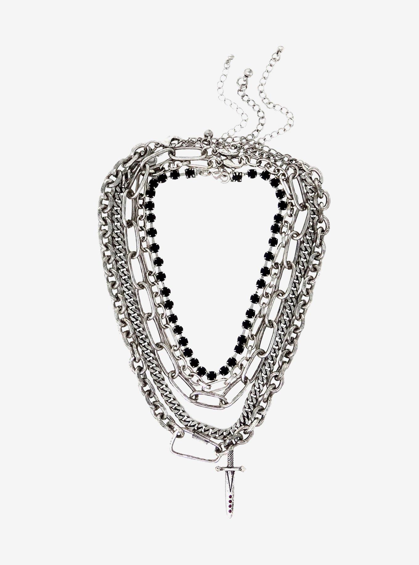 Dagger Chain Necklace Set, , hi-res