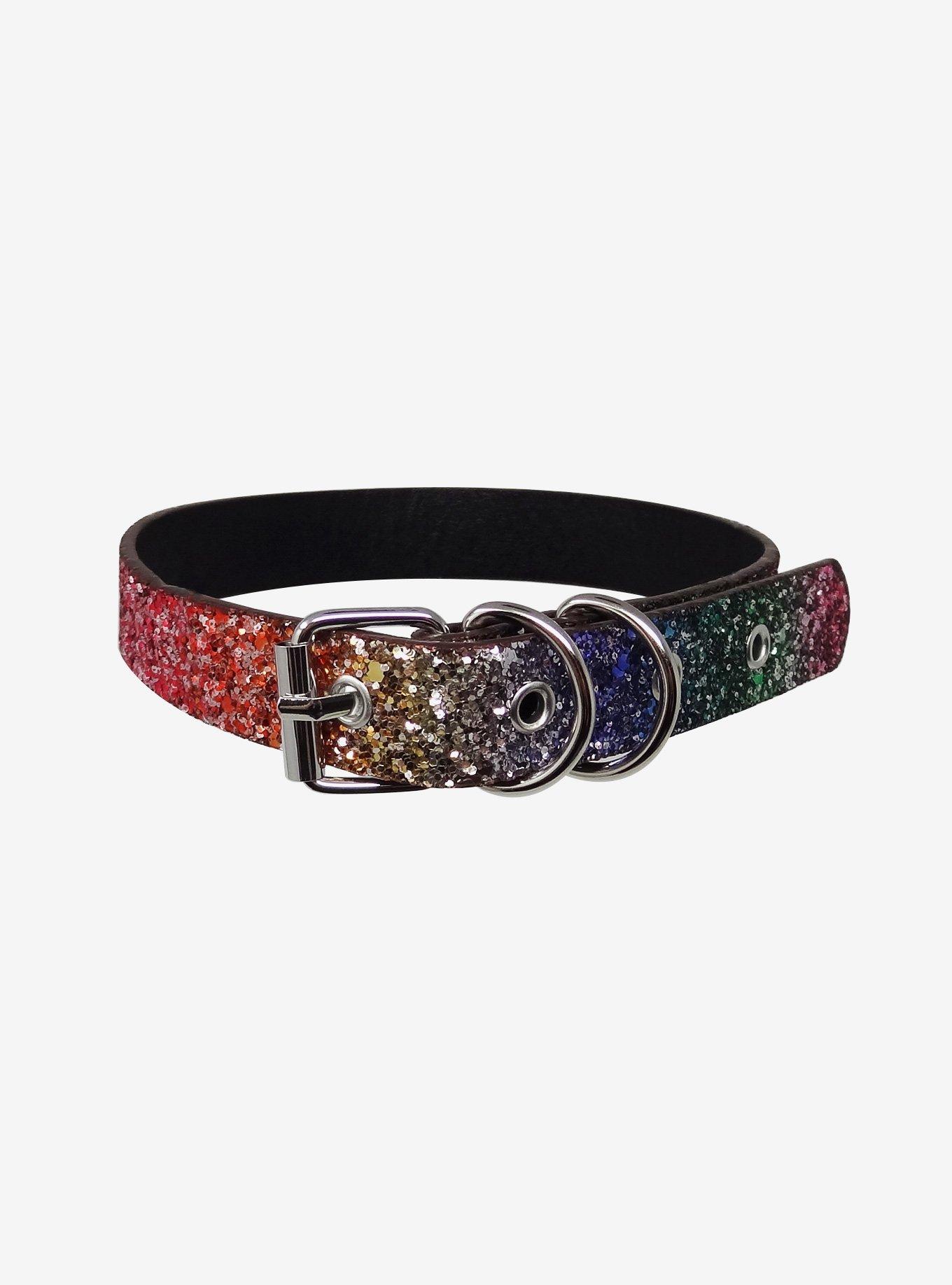 Rainbow Glitter Buckle Choker, , hi-res