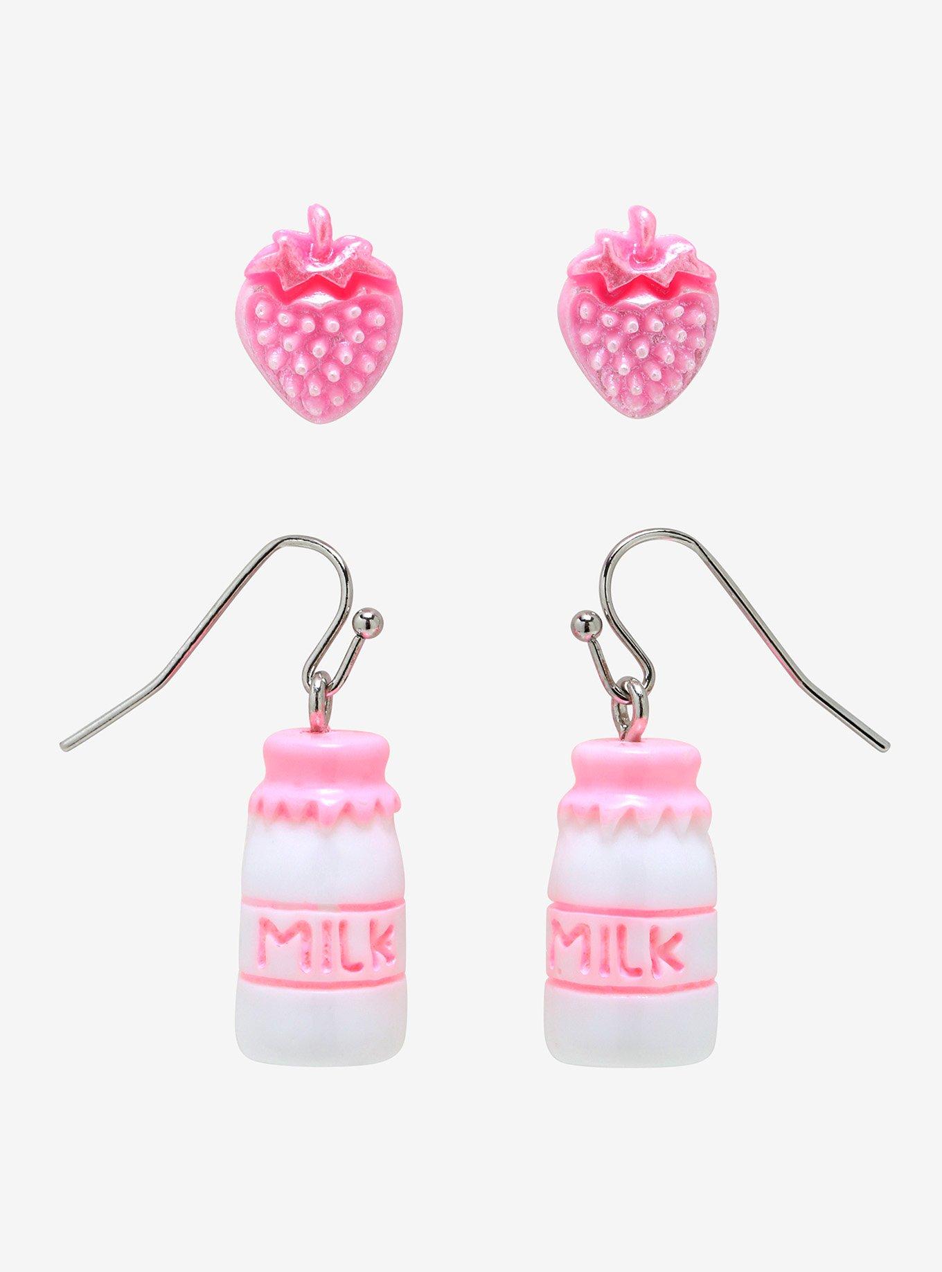 Strawberry Milk Earring Set, , hi-res