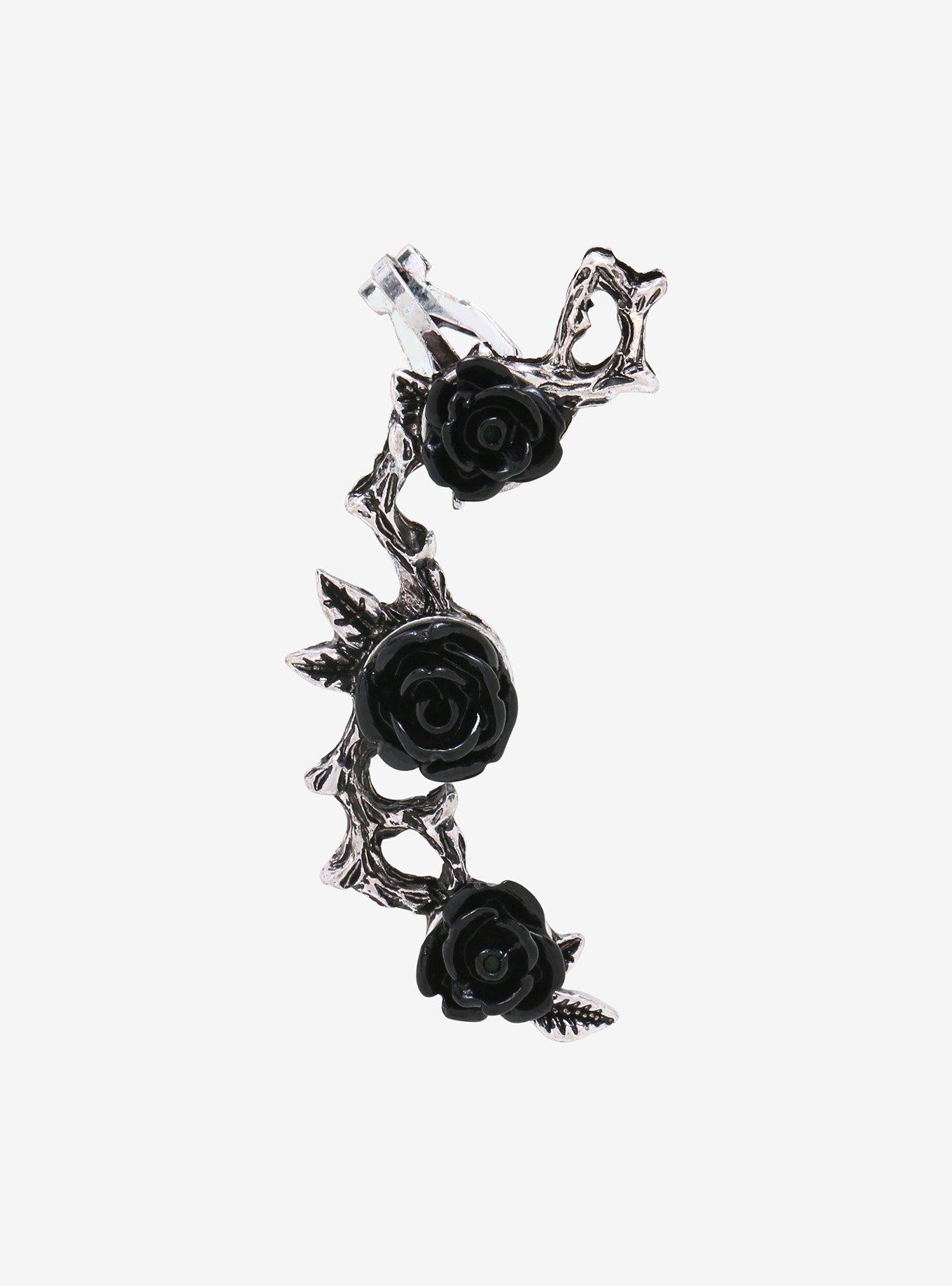 Black Rose Left Ear Cuff, , hi-res
