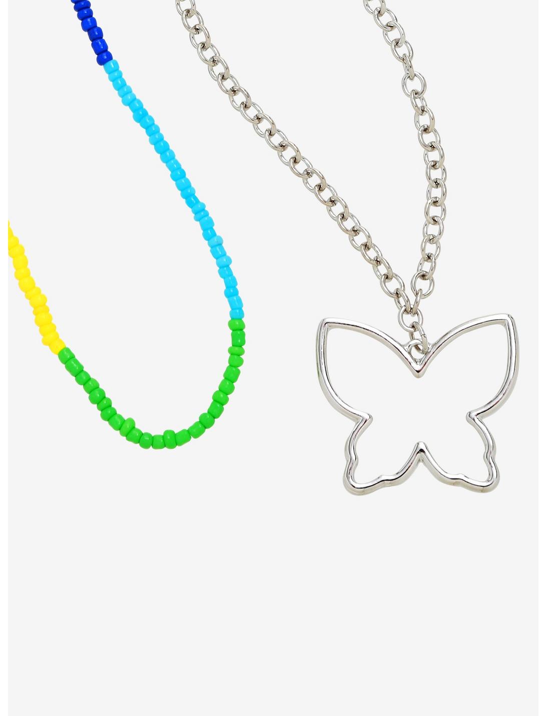 Butterfly & Rainbow Bead Necklace Set, , hi-res