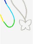 Butterfly & Rainbow Bead Necklace Set, , hi-res