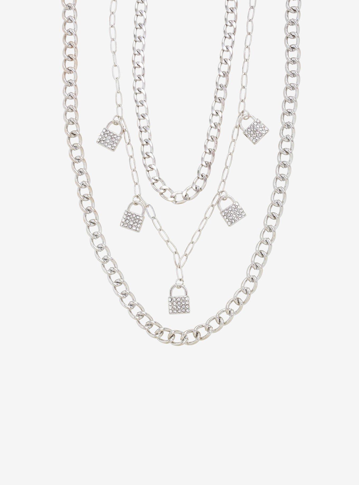 CZ Locket Chain Necklace Set, , hi-res