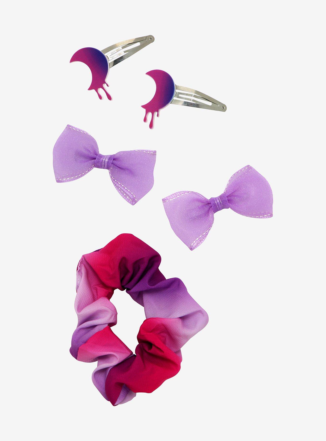 Moon Drip & Bow Pastel Hair Accessory Set, , hi-res