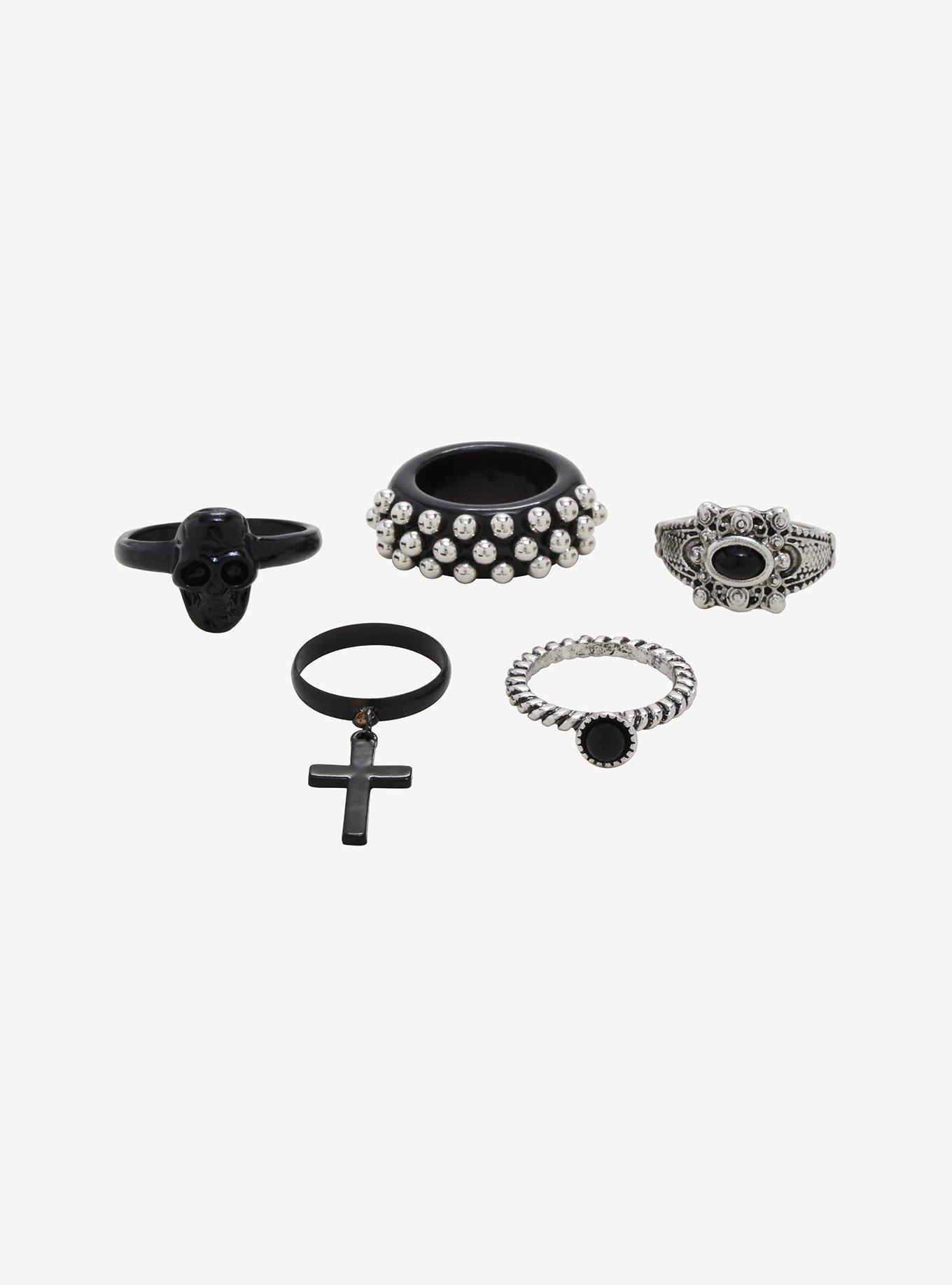 Cross & Skull Ring Set | Hot Topic