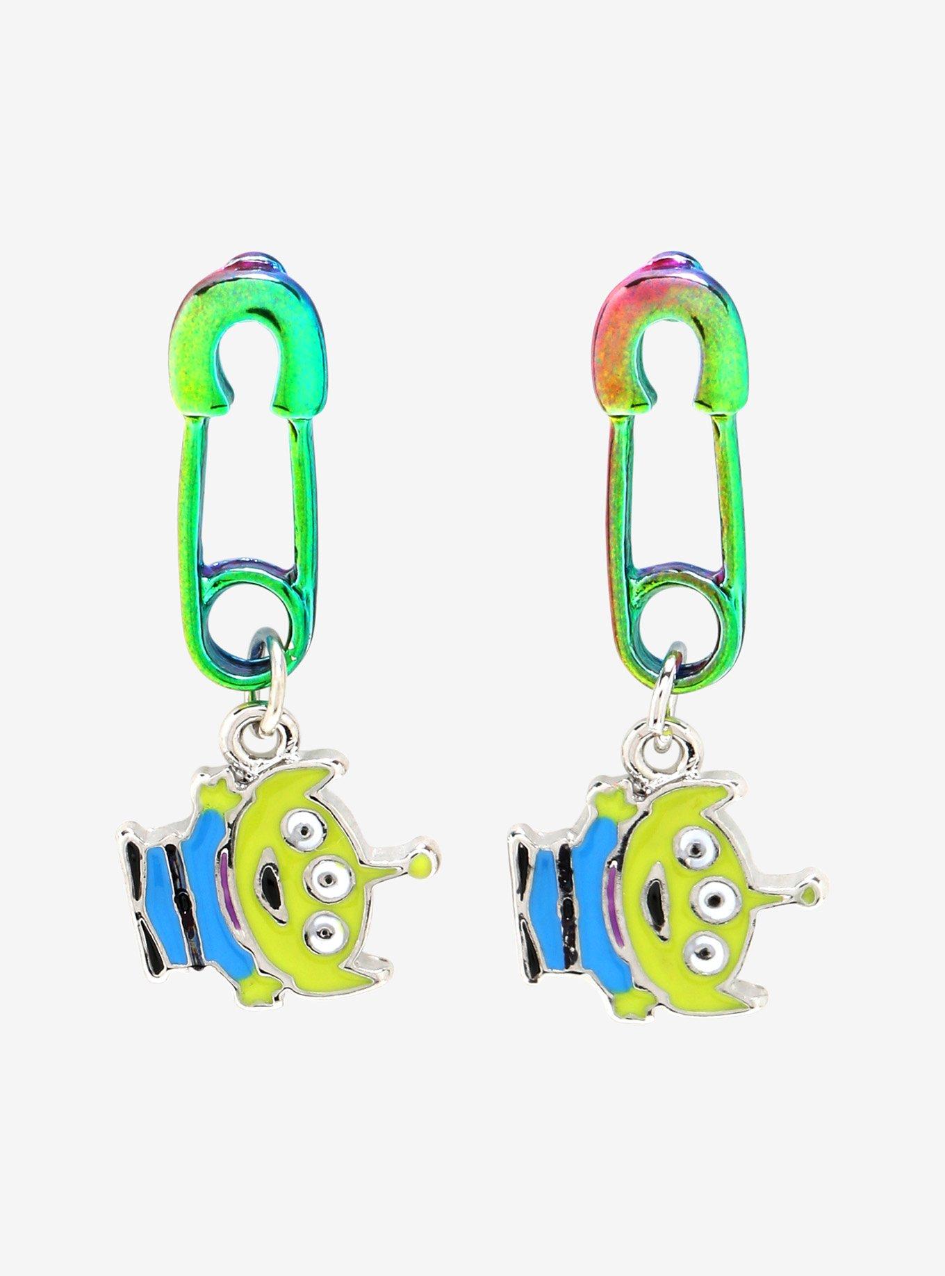 Disney Pixar Toy Story Alien Safety Pin Earrings, , hi-res