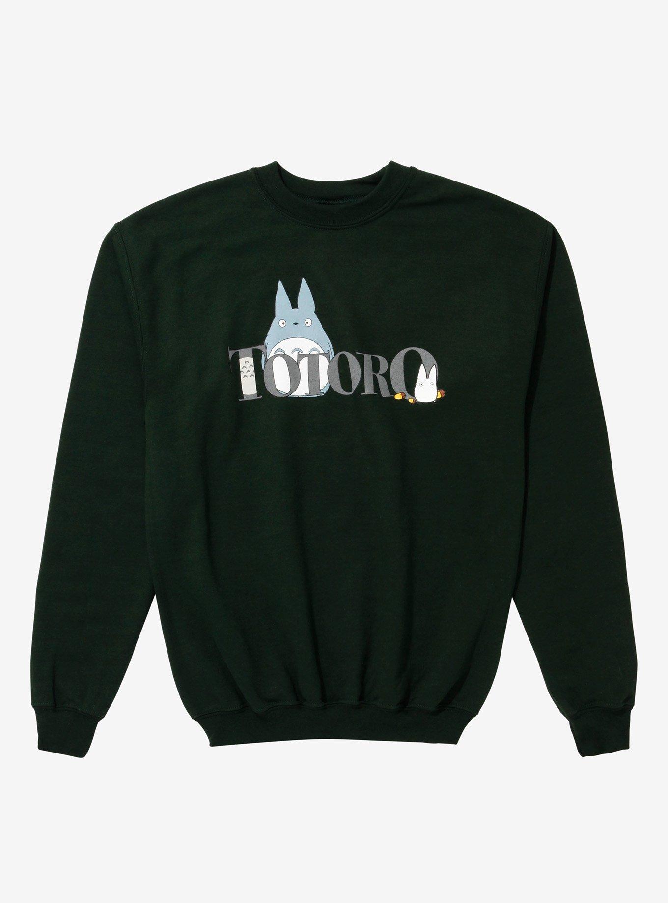 Studio Ghibli My Neighbor Totoro Logo Forest Green Girls Sweatshirt, GREEN, hi-res