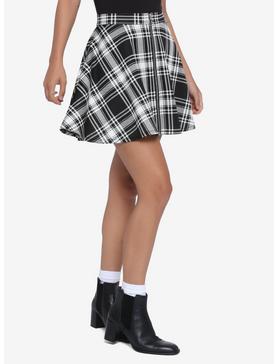 Black & White Plaid O-Ring Skater Skirt, , hi-res