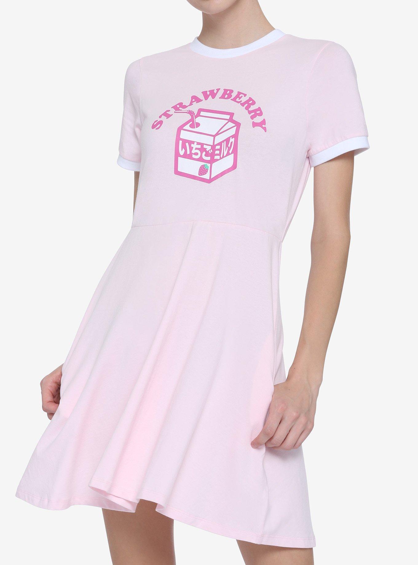 Strawberry Milk Carton Ringer T-Shirt Dress