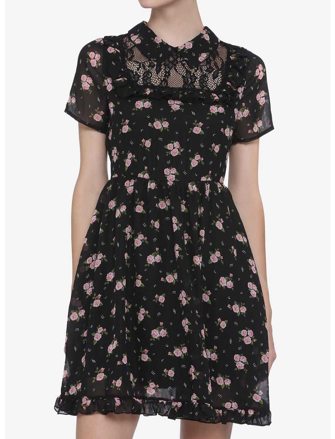 Notes & Roses Lace Collar Dress, MULTI, hi-res