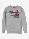 Marvel Captain America Watercolor Flag Sweatshirt, ATH HTR, hi-res
