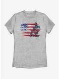 Marvel Captain America Watercolor Flag Womens T-Shirt, ATH HTR, hi-res