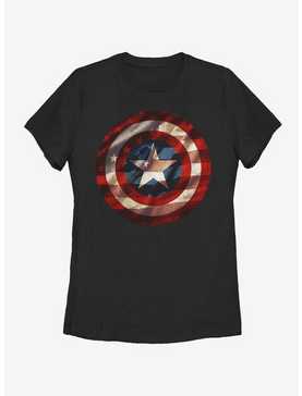 Marvel Captain America Flag Shield Womens T-Shirt, , hi-res