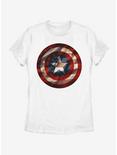 Marvel Captain America Flag Shield Womens T-Shirt, WHITE, hi-res