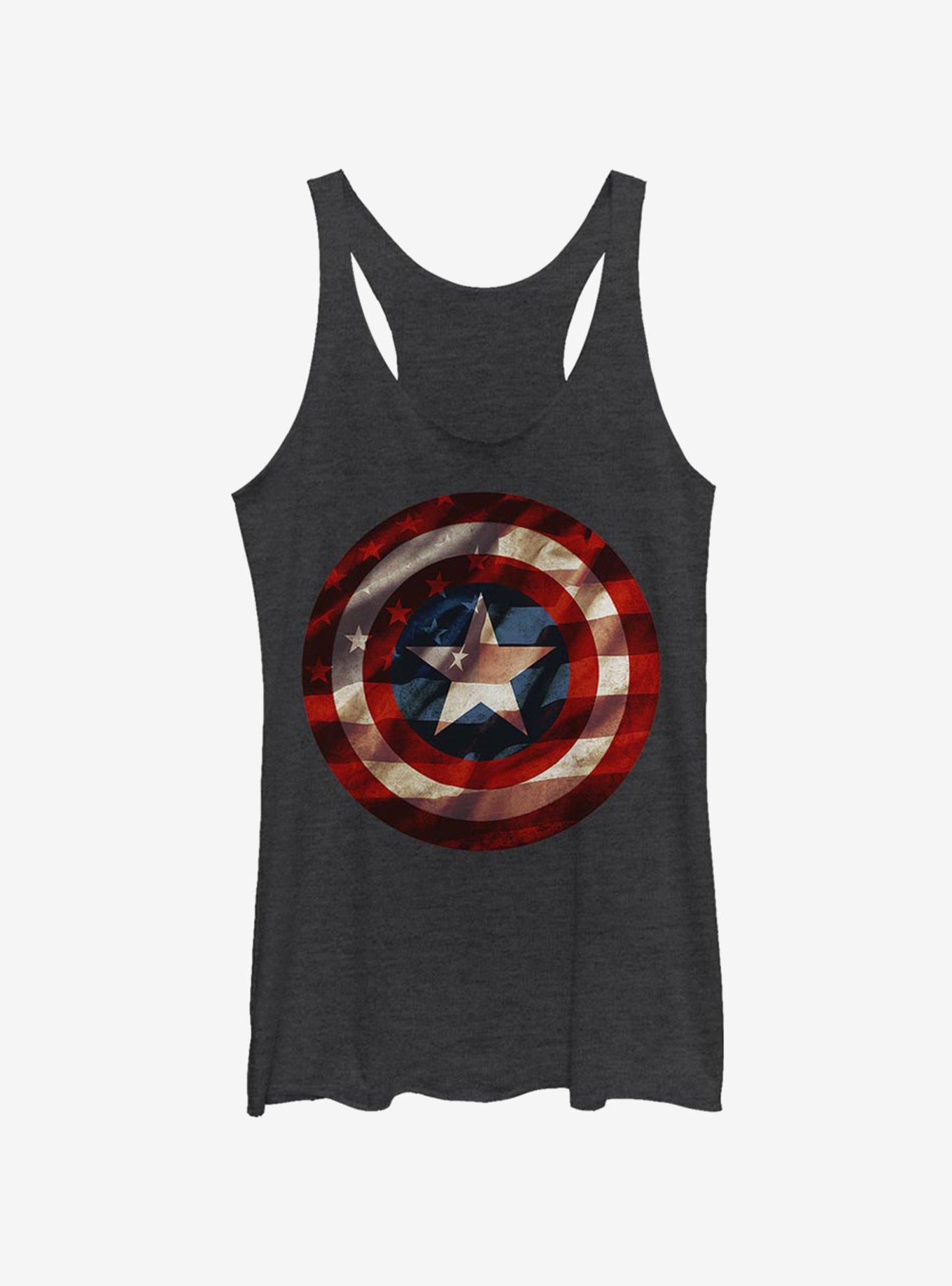 Marvel Captain America Flag Shield Womens Tank Top, , hi-res