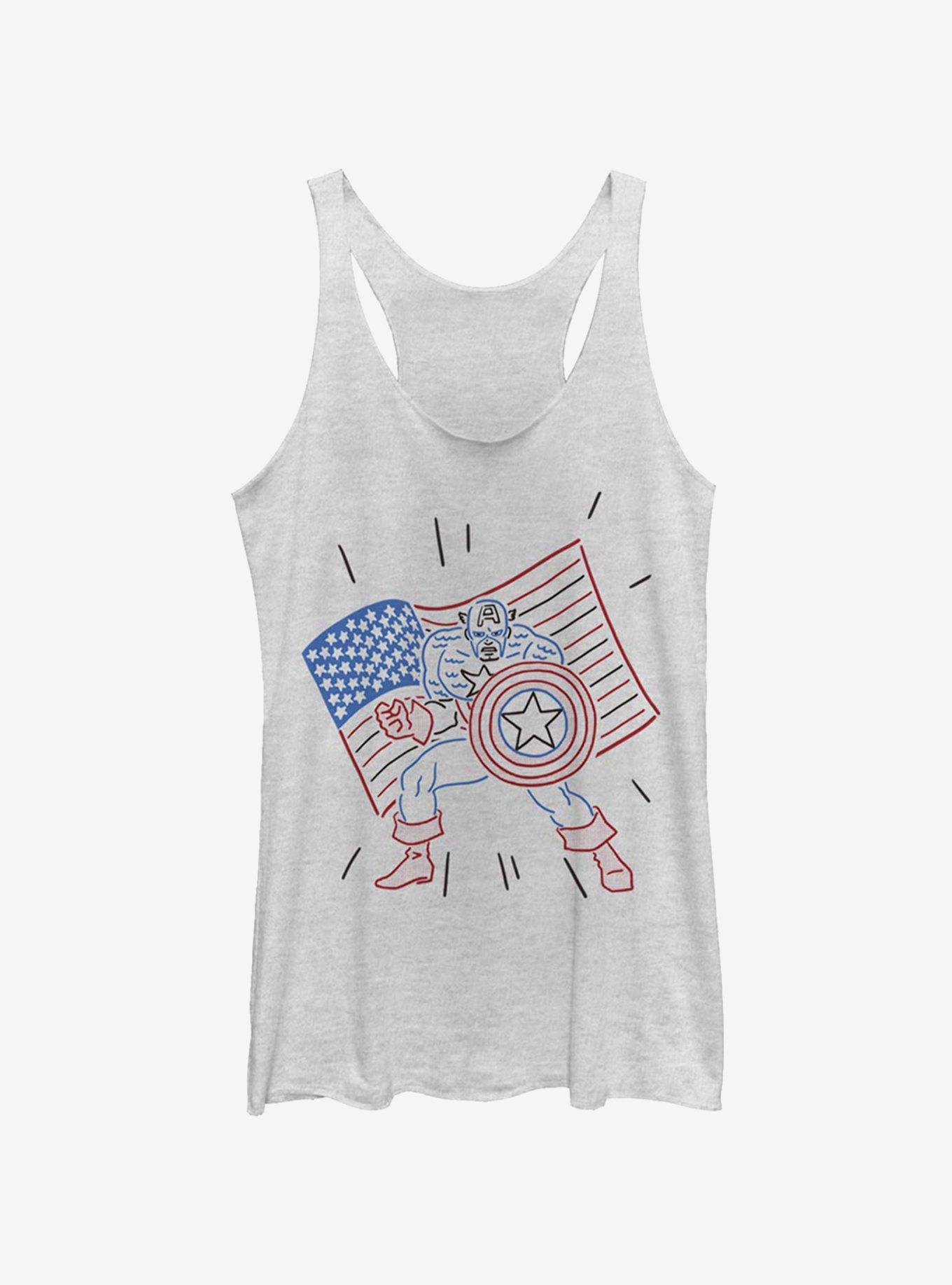 Marvel Captain America Neon Cap Womens Tank Top, , hi-res