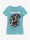 Marvel Captain America Legend Youth Girls T-Shirt, TAHI BLUE, hi-res