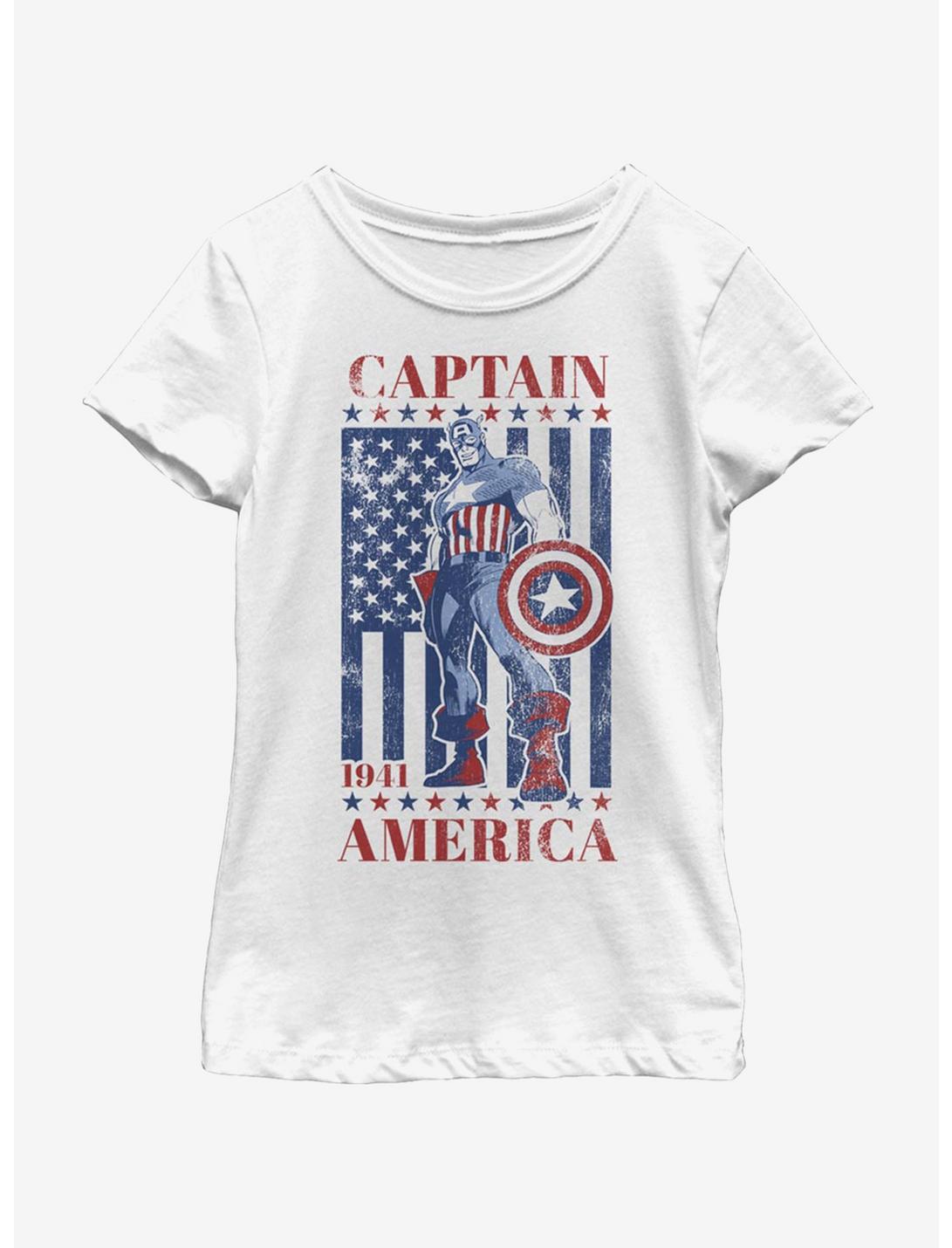 Marvel Captain America Legend Youth Girls T-Shirt, WHITE, hi-res