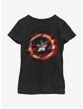 Marvel Captain America Flag Shield Youth Girls T-Shirt, , hi-res