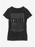 Marvel Captain America Grayscale Youth Girls T-Shirt, BLACK, hi-res