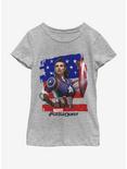 Marvel Captain America Hero Peggie Youth Girls T-Shirt, ATH HTR, hi-res