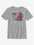 Marvel Captain America Watercolor Flag Youth T-Shirt, ATH HTR, hi-res