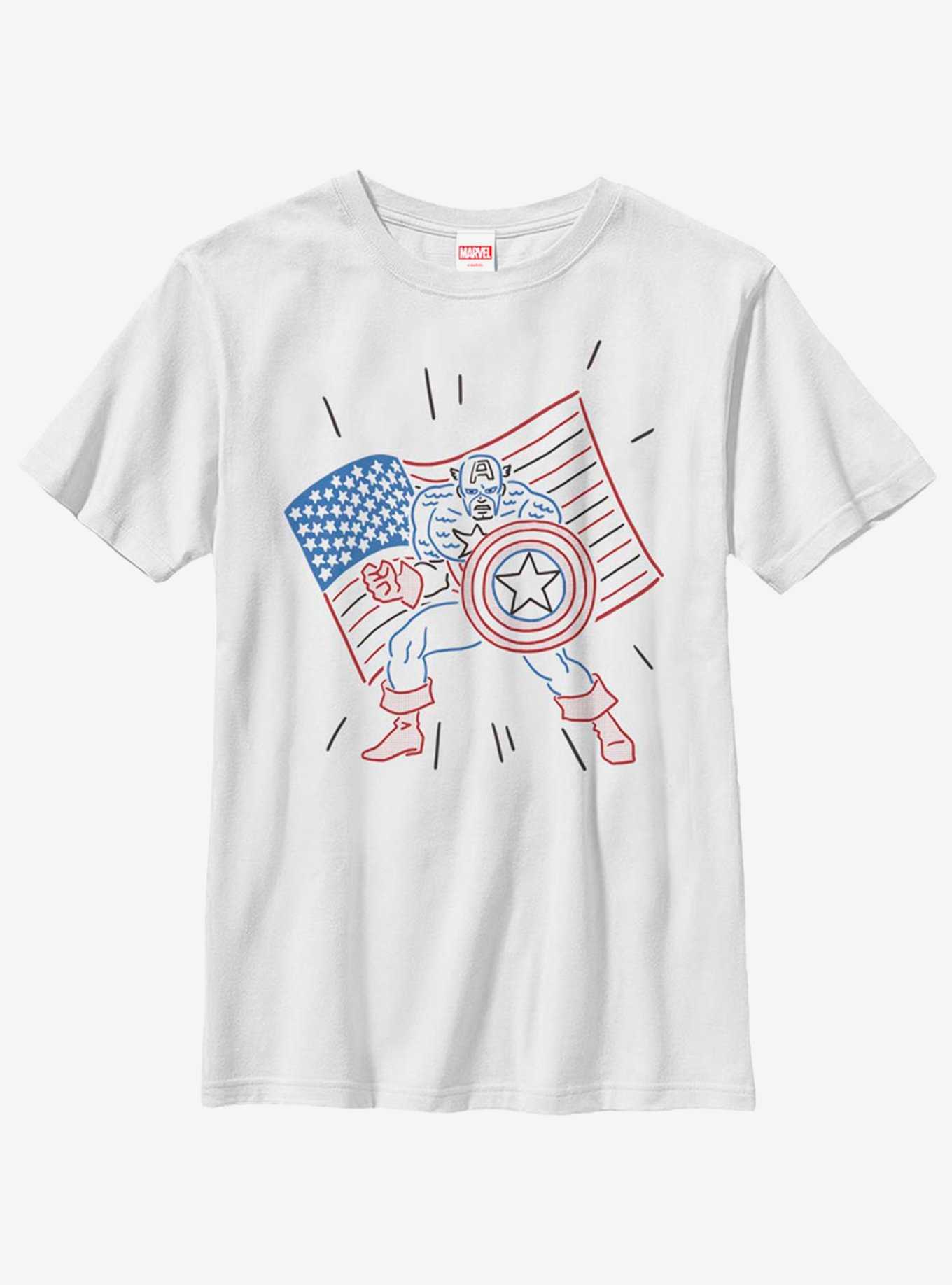 Marvel Captain America Neon Cap Youth T-Shirt, , hi-res