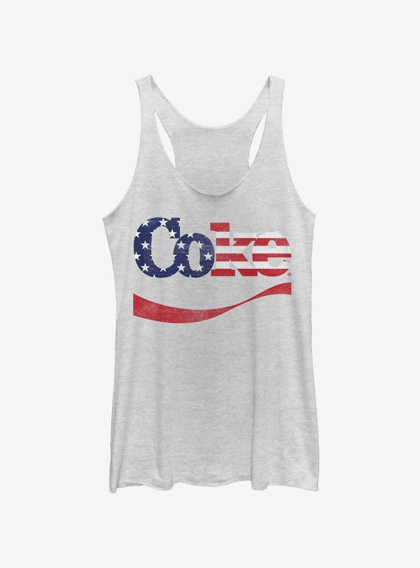 Coke Spangled Script Womens Tank Top, , hi-res