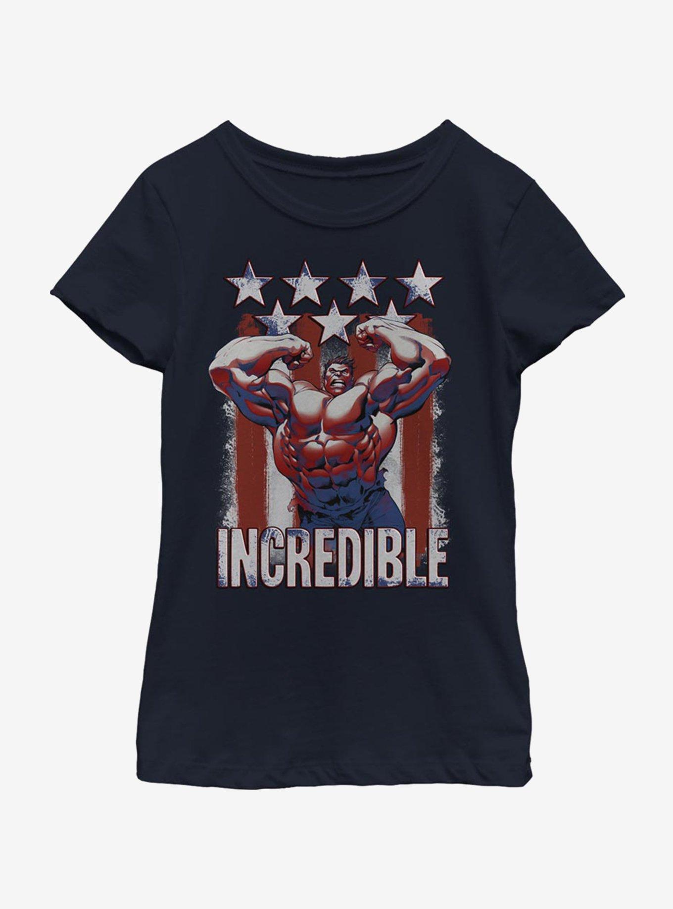 Marvel Hulk Flag Youth Girls T-Shirt, , hi-res