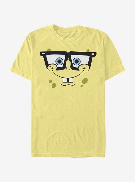 Spongebob Squarepants Big Face Nerd T-shirt - Yellow 