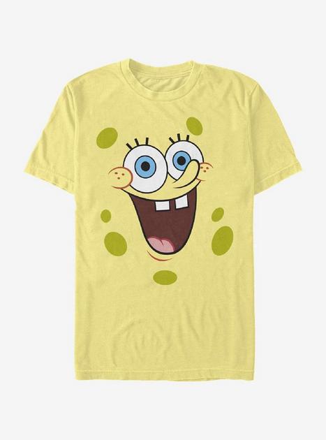 SpongeBob SquarePants Big Shiny Face T-Shirt - YELLOW | BoxLunch