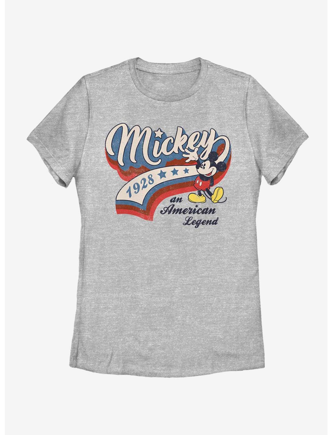 Disney Mickey Mouse Baseball Americana Womens T-Shirt, ATH HTR, hi-res