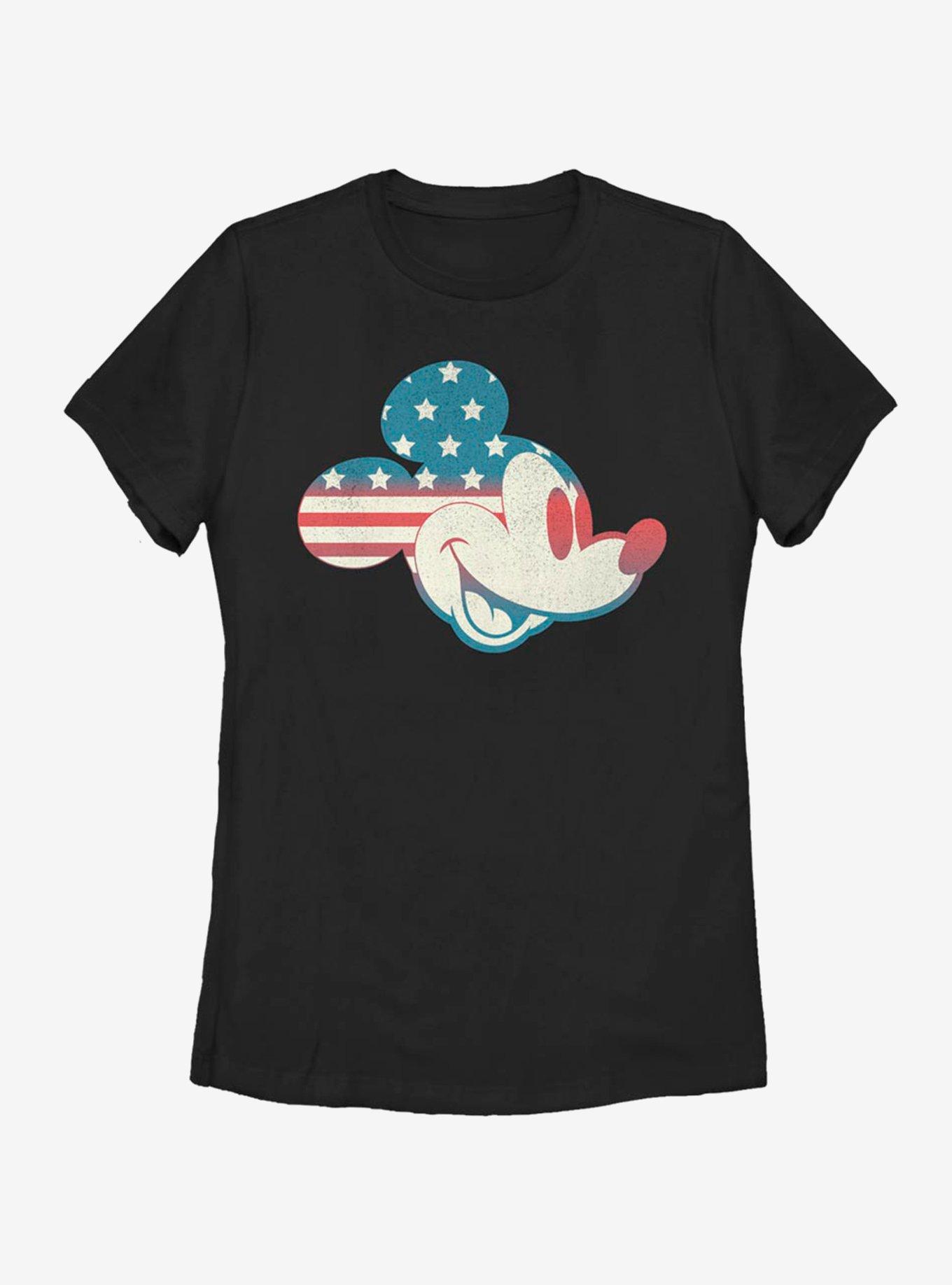 Disney Mickey Mouse Americana Flag Fill Womens T-Shirt, BLACK, hi-res