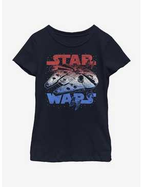 Star Wars Star Spangled Falcon Youth Girls T-Shirt, , hi-res