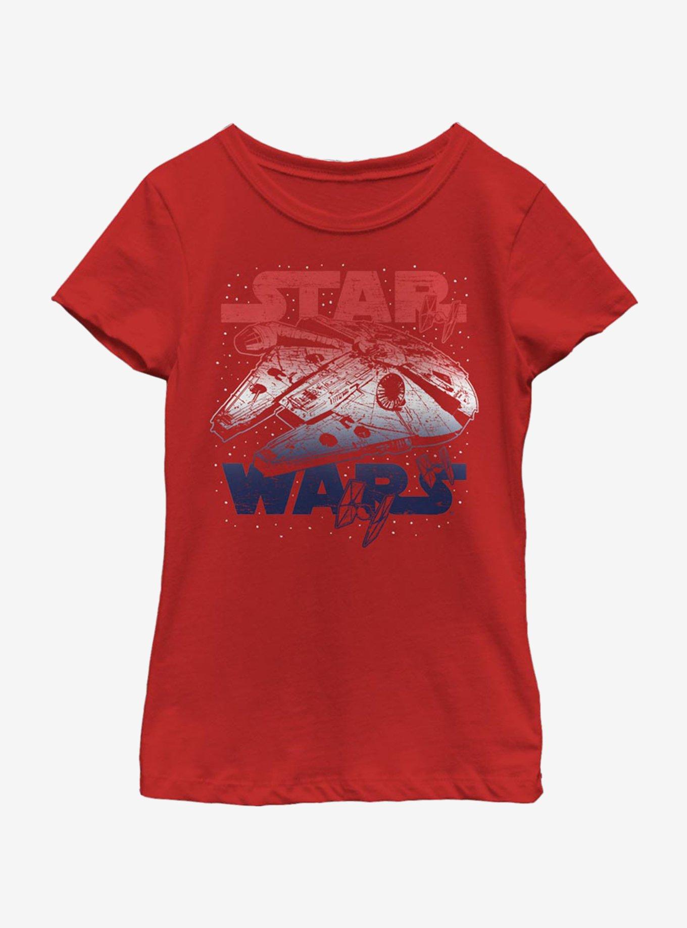 Star Wars Star Spangled Falcon Youth Girls T-Shirt, , hi-res