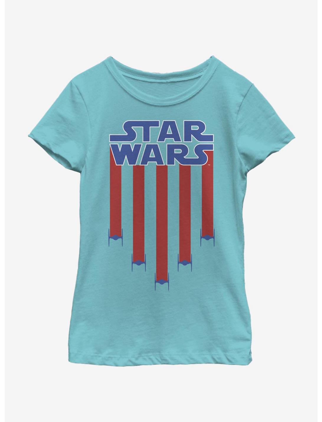 Star Wars Star Banner Youth Girls T-Shirt, TAHI BLUE, hi-res