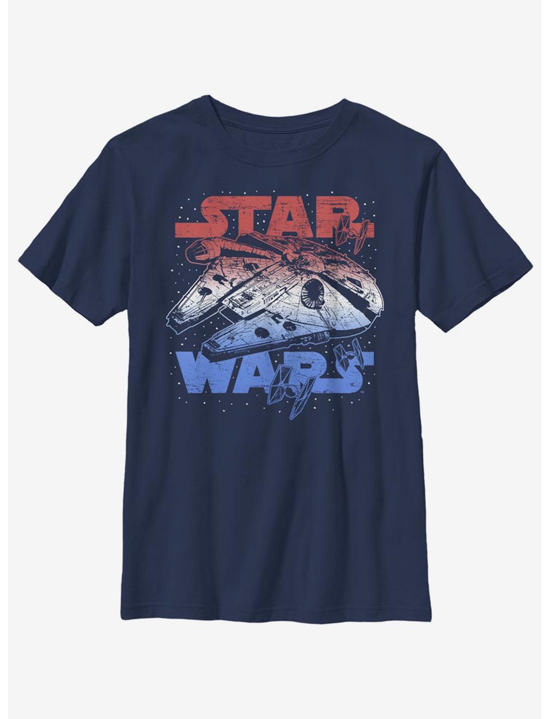 Star Wars Star Spangled Falcon Youth T-Shirt, NAVY, hi-res