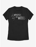 Dead To Me Whispers And Winks Horizontal Logo Womens T-Shirt, BLACK, hi-res