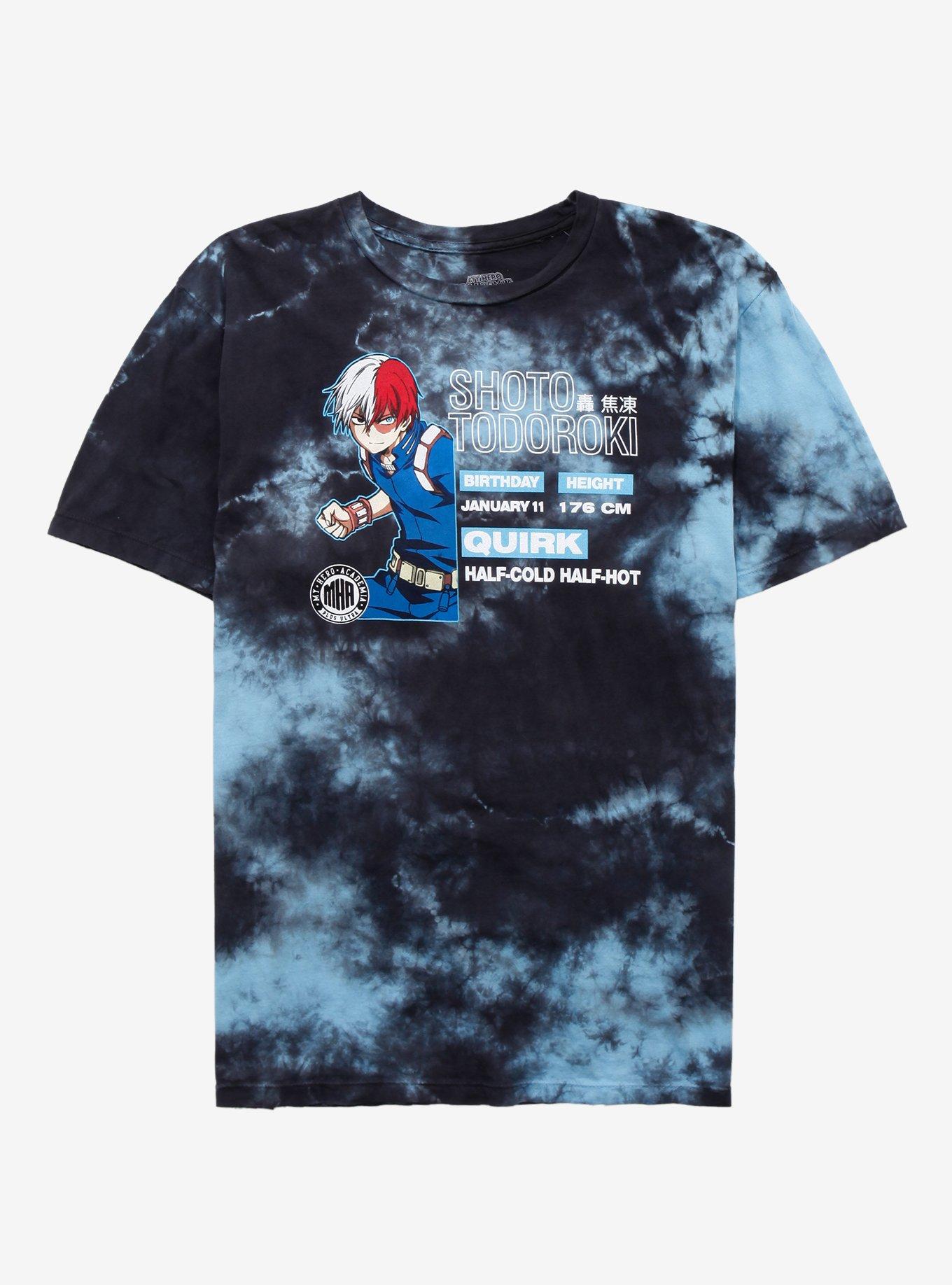 My Hero Academia Shoto Todoroki Profile Washed Boyfriend Fit Girls T-Shirt, BLACK, hi-res