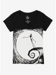 The Nightmare Before Christmas Spiral Hill Girls T-Shirt, BLACK, hi-res