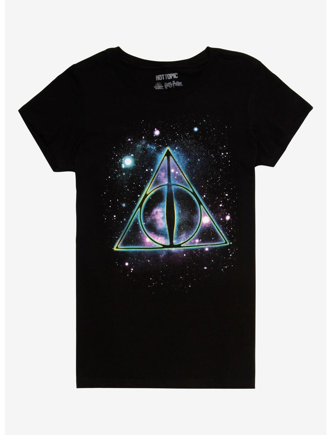 Harry Potter Deathly Hallows Galaxy Girls T-Shirt, BLACK, hi-res