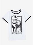 The Nightmare Before Christmas Now & Forever Girls Ringer T-Shirt Plus Size, WHITE, hi-res