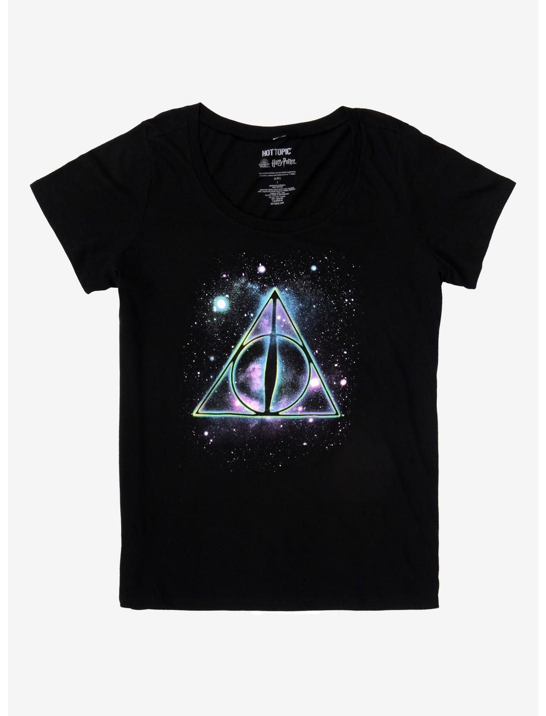 Harry Potter Deathly Hallows Galaxy Girls T-Shirt Plus Size, BLACK, hi-res
